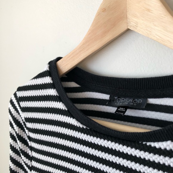 Topshop | Textured Stripe Sweatshirt - Picture 2 of 11